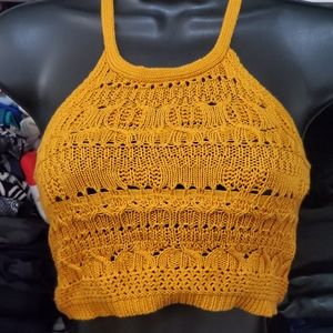 Knit halter crop top